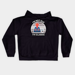 I'm not old, I'm Classic | Joystick | Retro Hardware | Vintage Sunset | '80s '90s Video Gaming Kids Hoodie